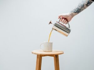 Echte Fotografie einer French Press