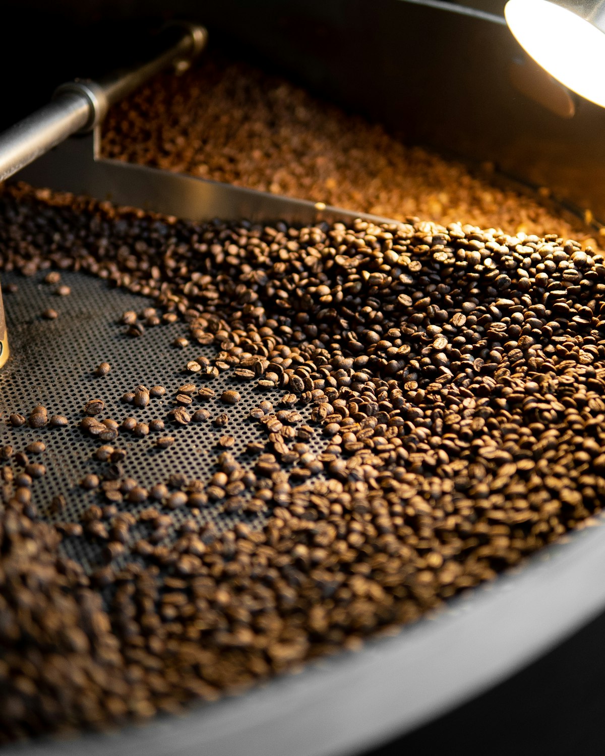 Specialty coffee being roasted in a roasting machine